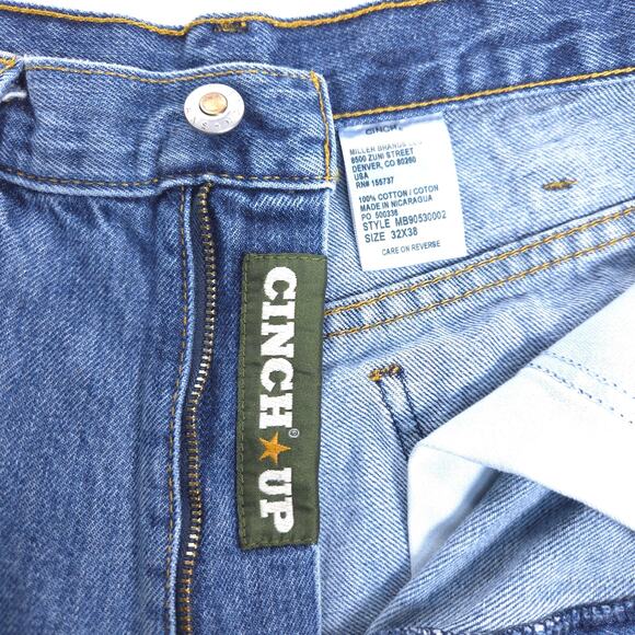 Cinch Green Label Casual Button Medium Wash Denim Jeans Mens Size 32x38 Blue - Picture 6 of 8